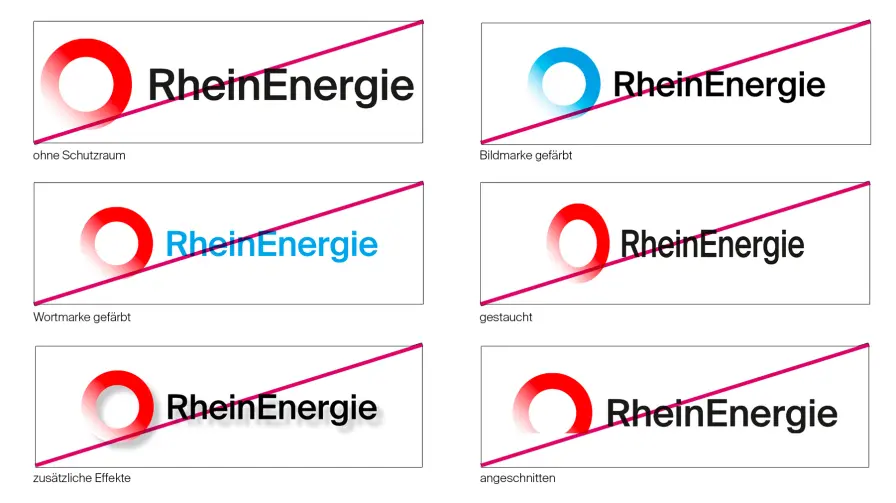 Nicht erlaubte Logoanwendungen
