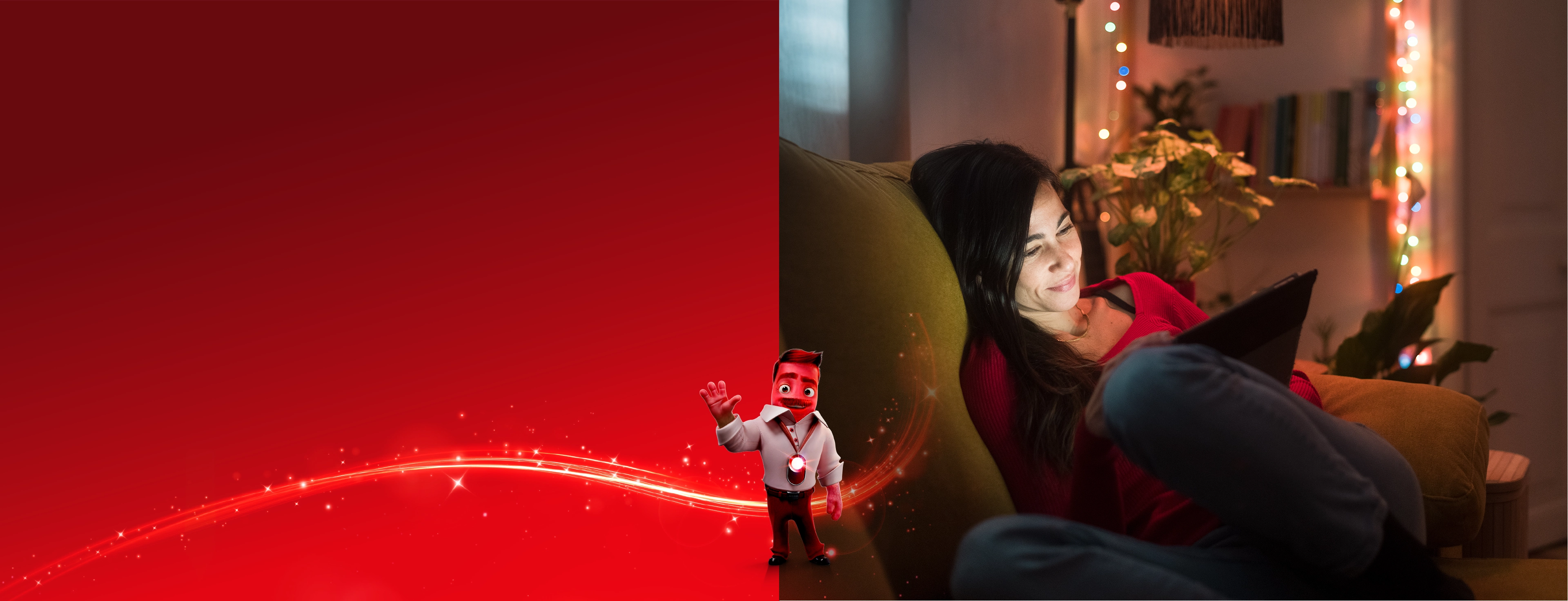 Frau mit RheinEnergie-Lichtlingen in der Weihnachtszeit