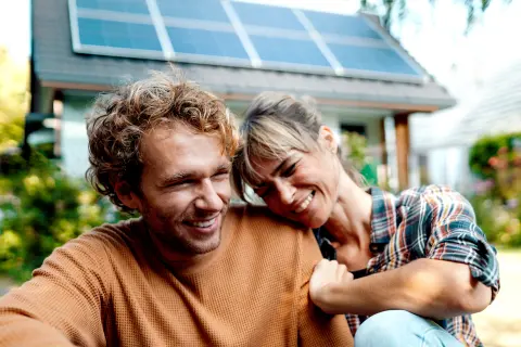 Solaranlage auf dem Dach.