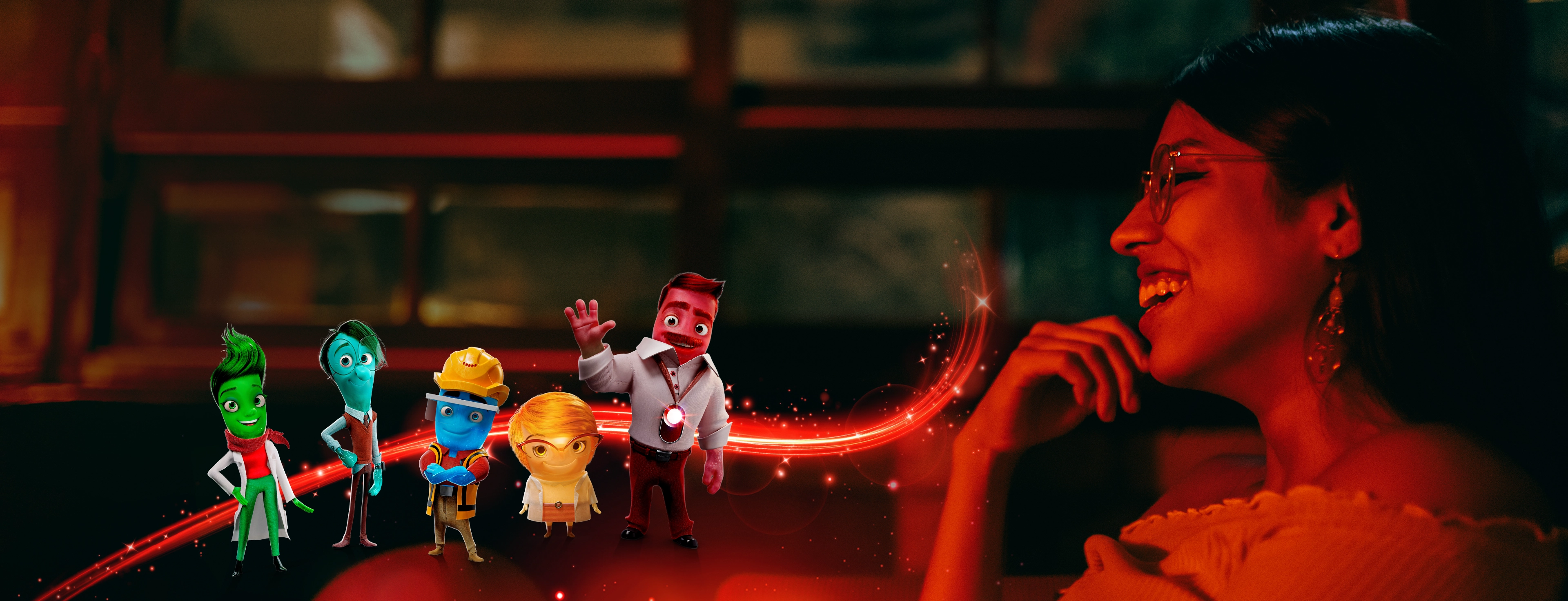 Frau mit RheinEnergie-Lichtlingen in der Weihnachtszeit