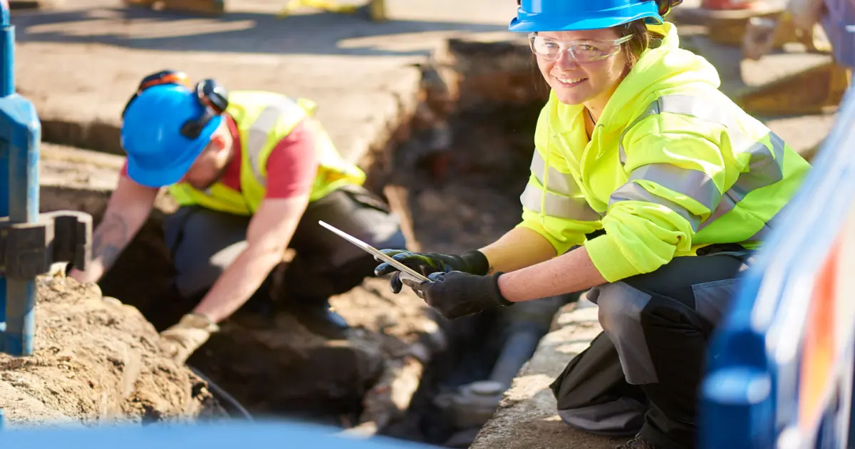 Bauarbeiter auf der Baustelle