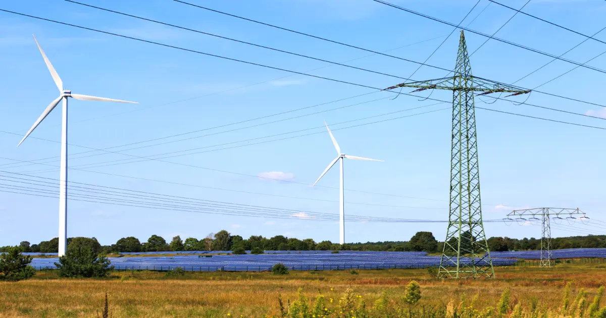 Photovoltaik und Windkraft speisen ins Stromnetz ein.