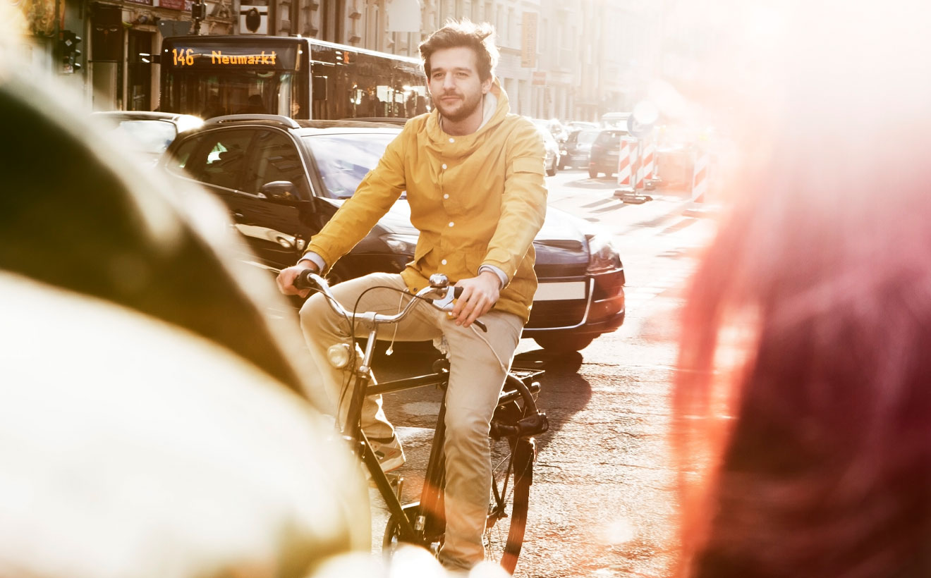 Radfahrer in der Innenstadt