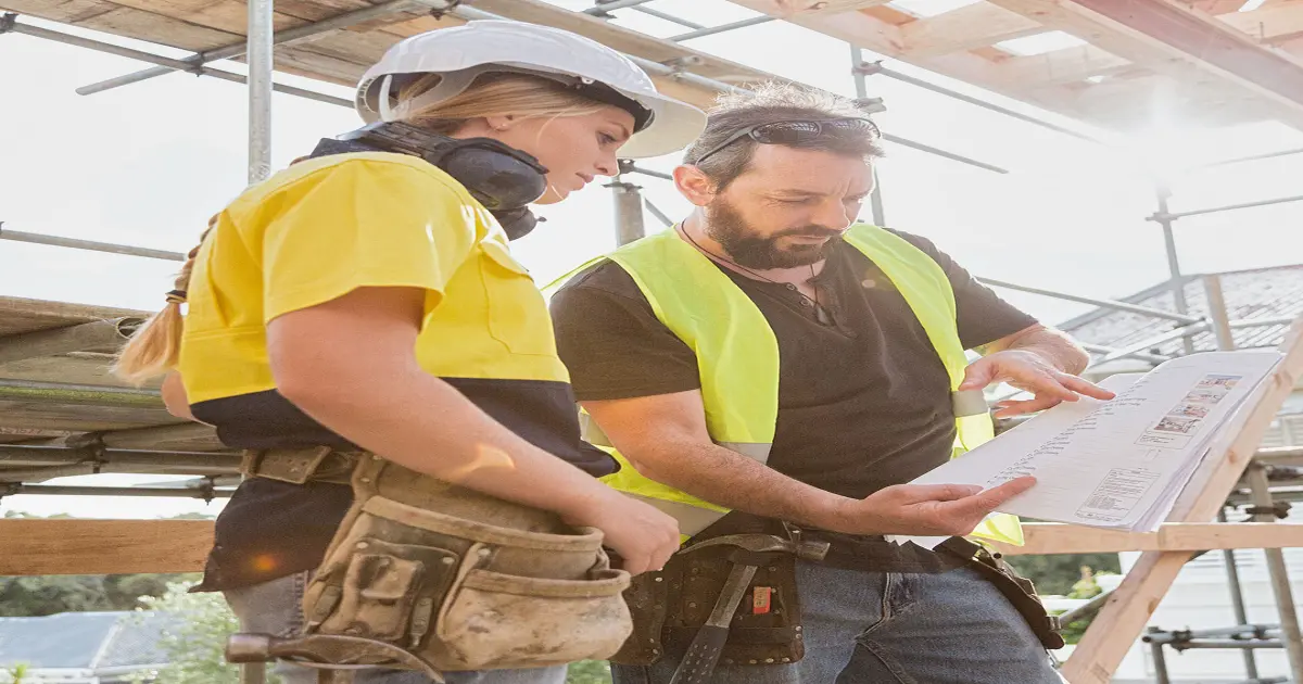 Arbeiter auf der Baustelle