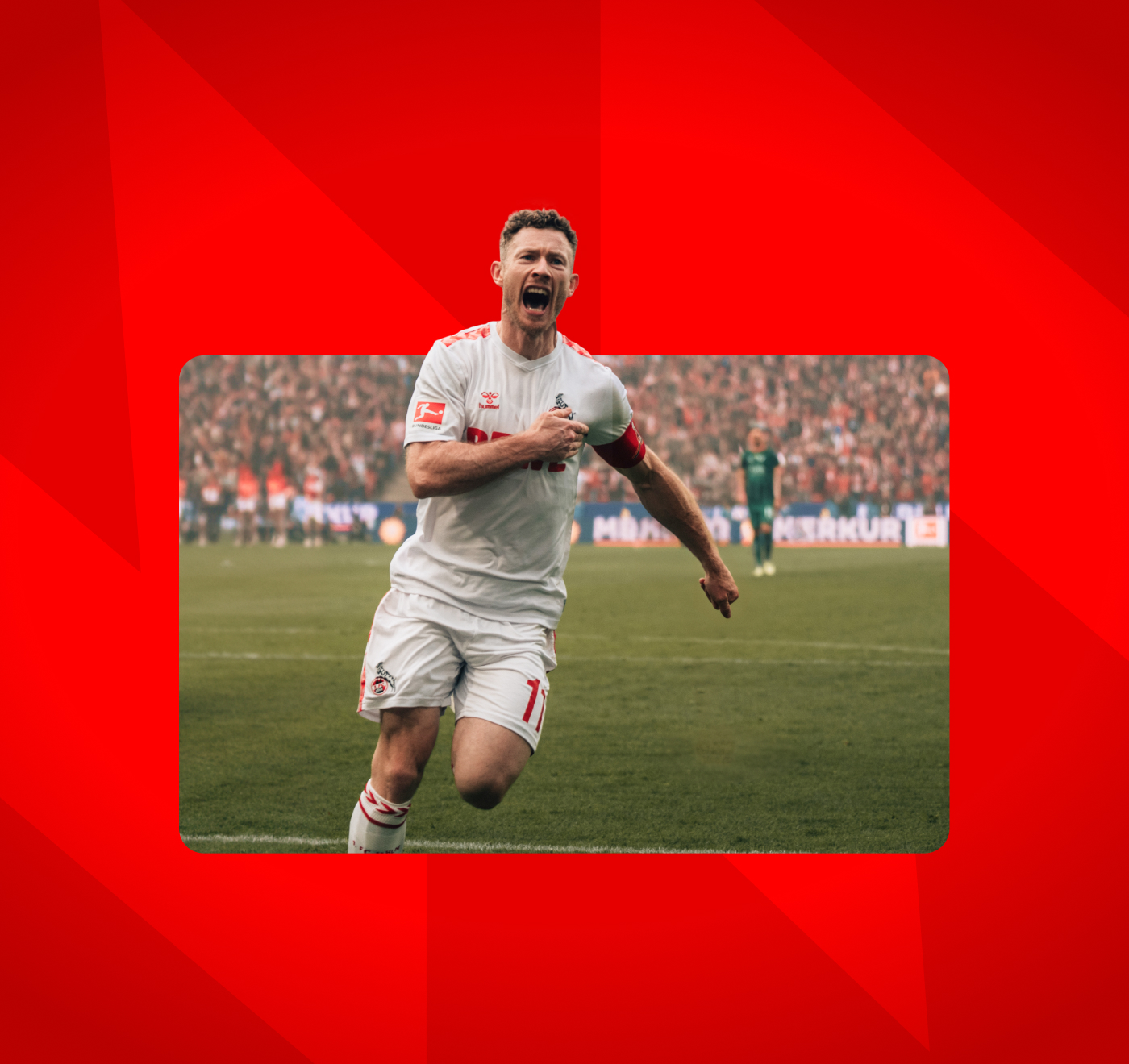 Fußballer vom 1. FC Köln jubelt