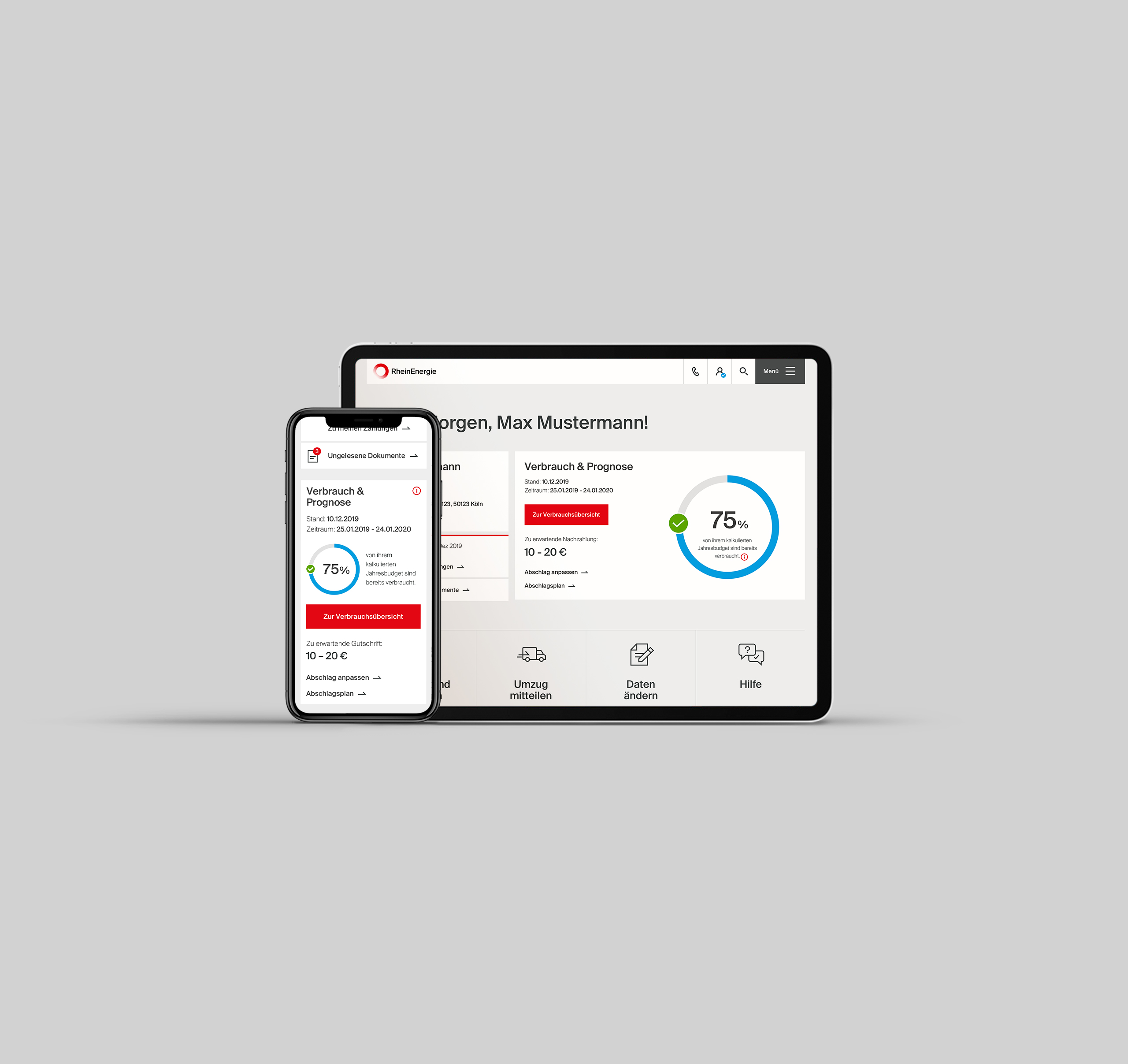 OnlineService auf dem Handy und Tablet