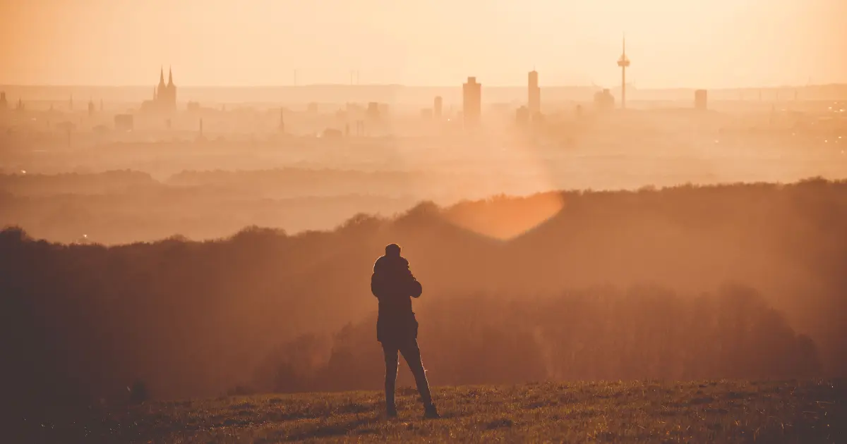 Sonnenuntergang über Köln.