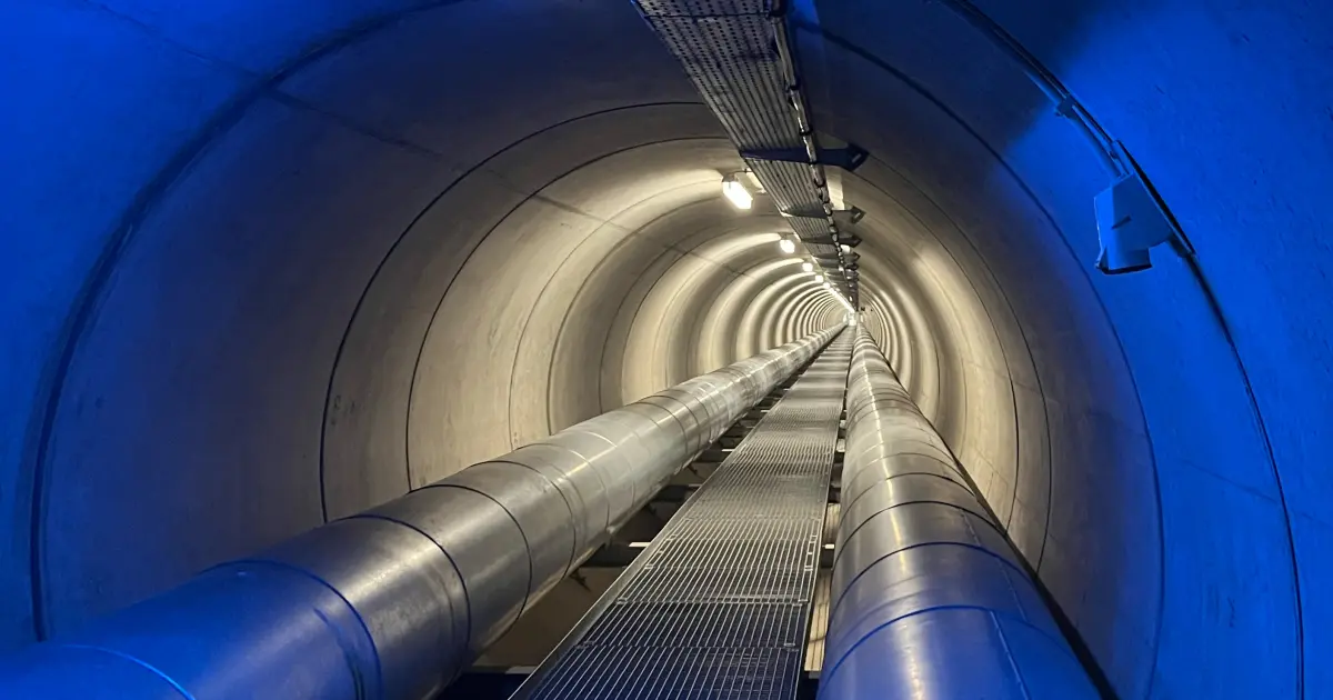 Fernwärmetunnel der RheinEnergie unter dem Rhein